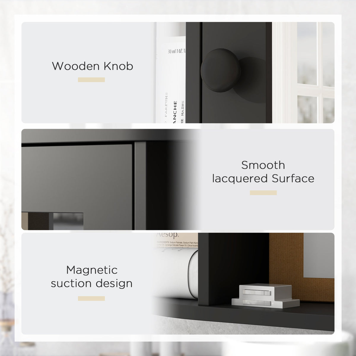 Mirrored Bathroom Wall Cabinet Wall Mounted Medicine Cabinet with Door & Shelves, White