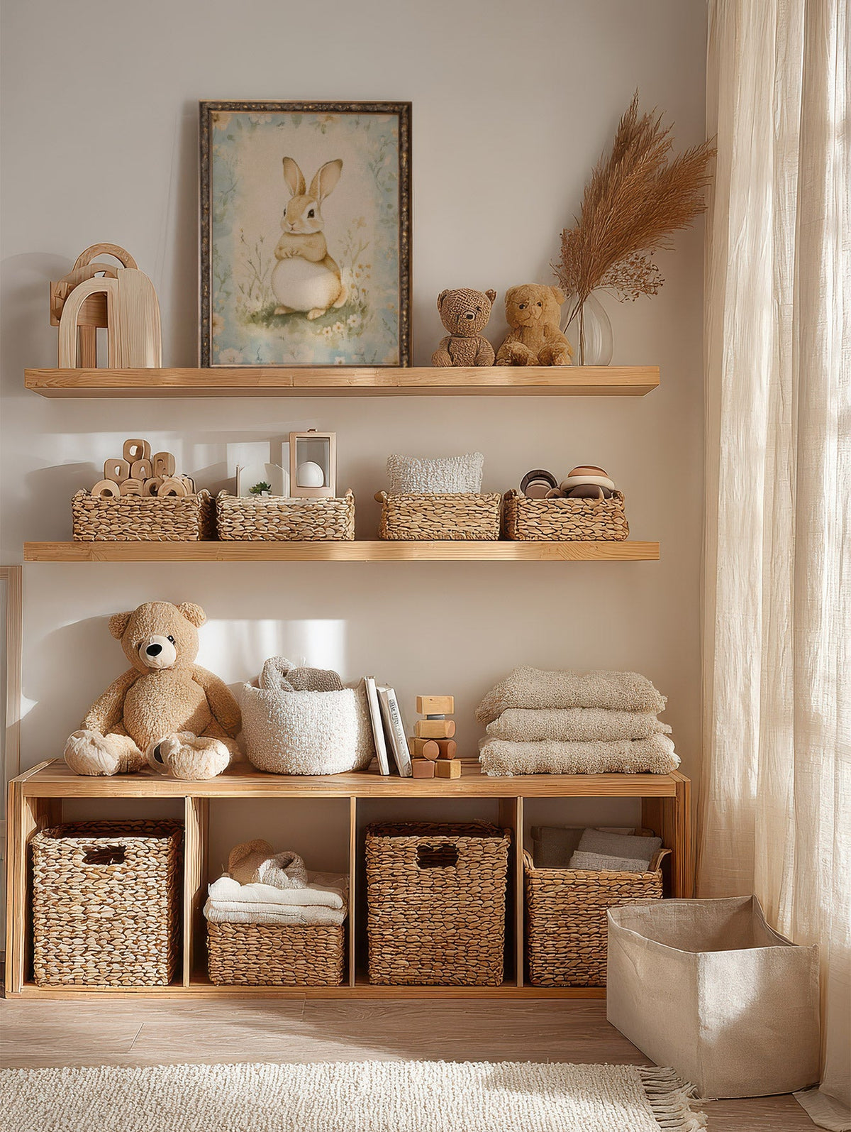 LAPIN DE PRINTEMPS, CADRE VINTAGE BRONZE