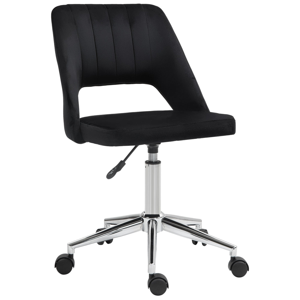 Mid Back Office Chair Velvet Fabric Swivel Scallop Shape Computer Desk Chair, Green