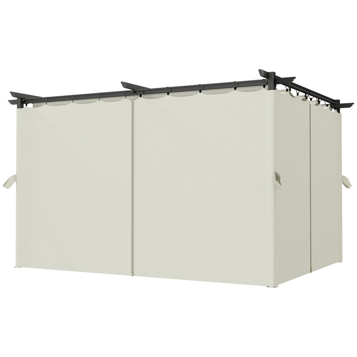 10' x 13' Pergola with Retractable Canopy and Curtains, UPF30+ Sun Shade Shelter for Grill, Garden, Backyard, Deck