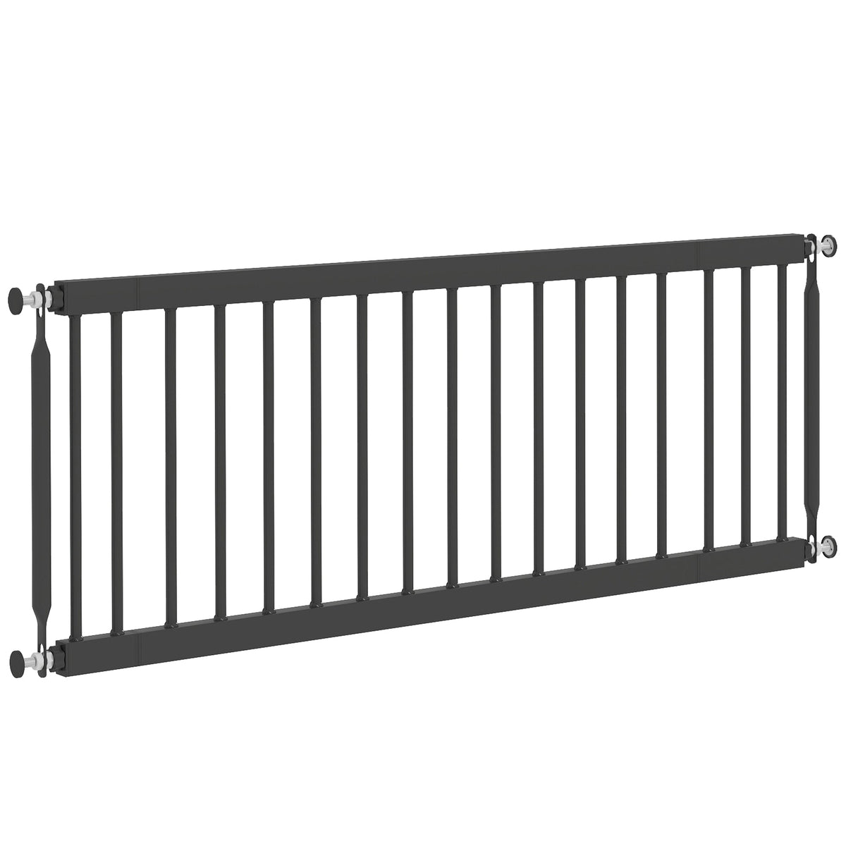 26"-37" Dog Gate, Adjustable Pet Gate, Fits 10" Tall with 2 Extension, Pressure Mount Kit for Stairs and Doorways, Black