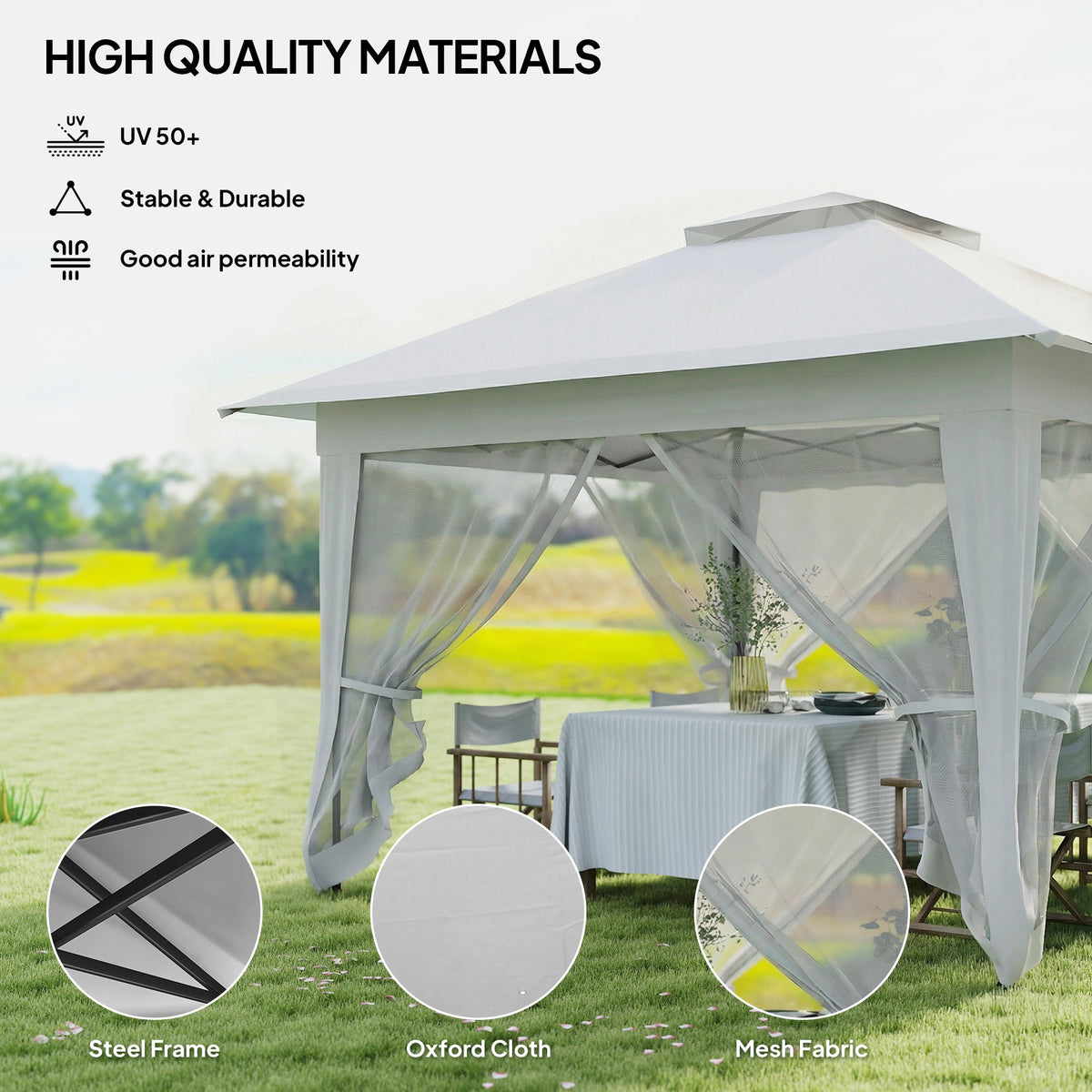 12' x 12' Foldable Pop-up Party Tent Instant Canopy Sun Shade Gazebo Shelter with Steel Frame, Dark Grey