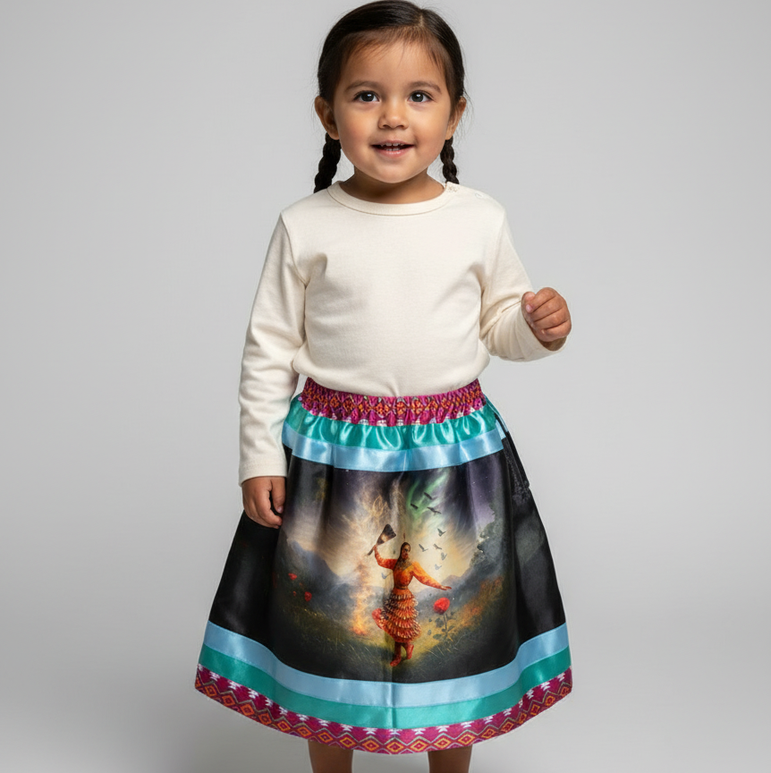Satin Infants Dancing of Wind Ribbon Skirt