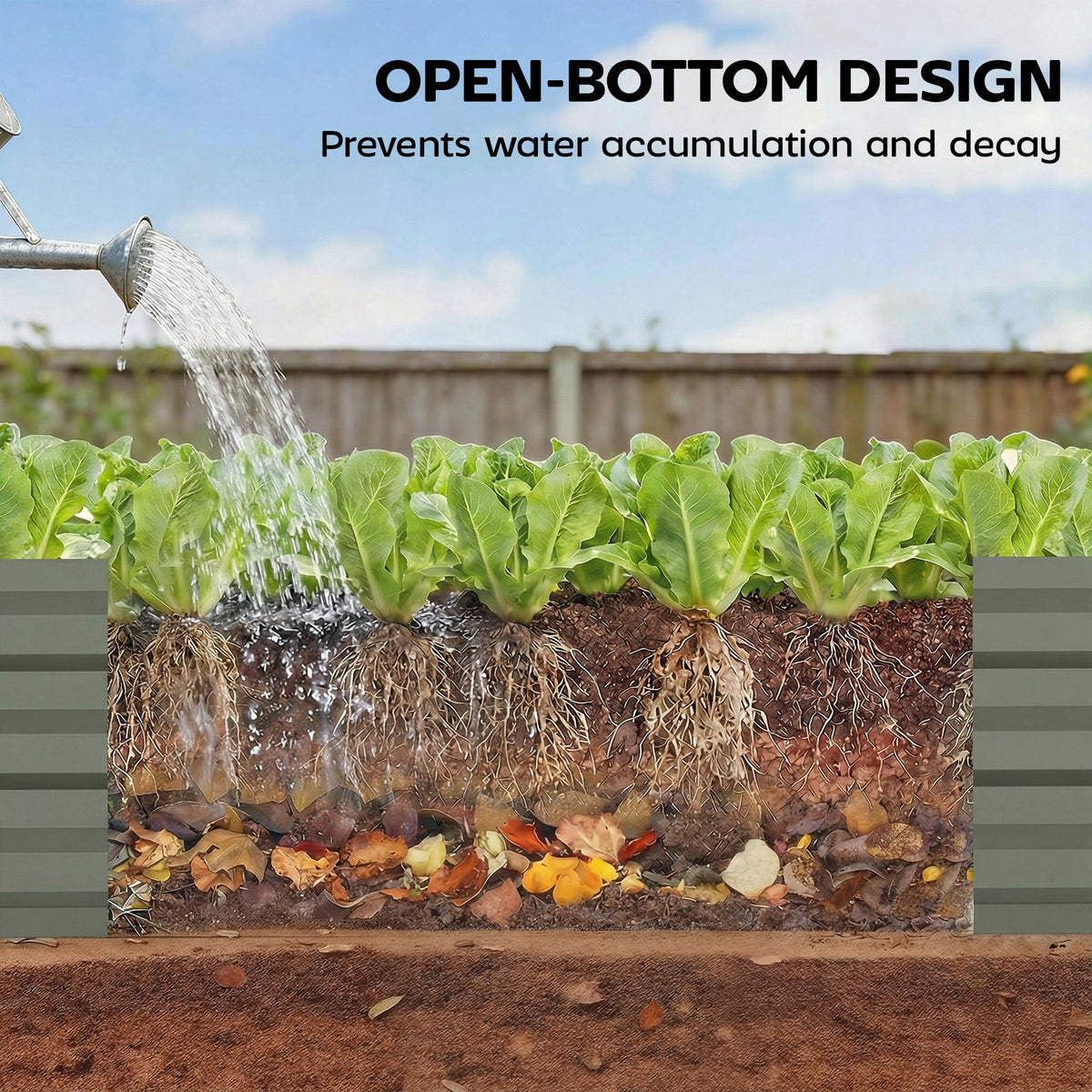 8'x2'x1' Galvanized Raised Bed, Large Elevated Planter Box for Growing Flowers, Herbs and Vegetables, Dark Grey
