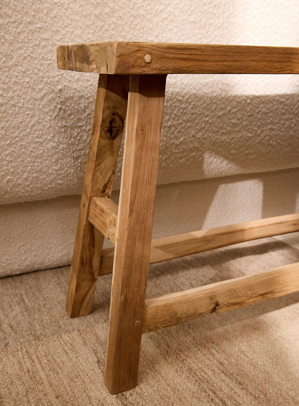 Banc en teck recyclé LEON-90cm
