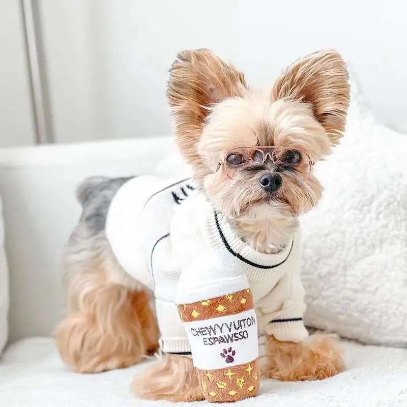 Chewy Pawtton Coffee Cup Dog Toy | Plush Dog Chew Toy