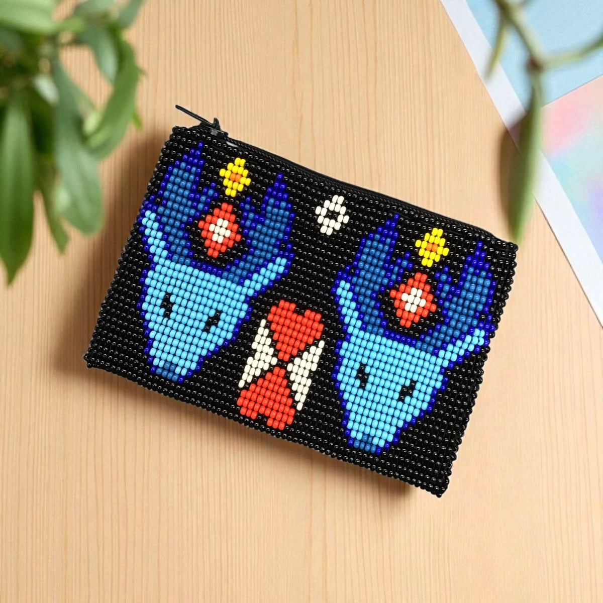Bull Beaded coin purse