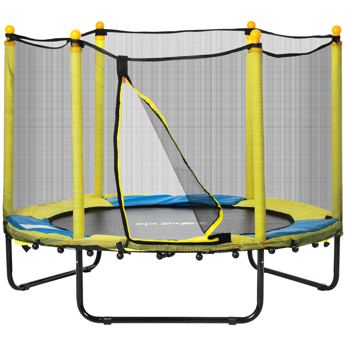 4.6FT Trampoline for Kids with Enclosure Net for Ages 3-6, Indoor Outdoor Use, Black