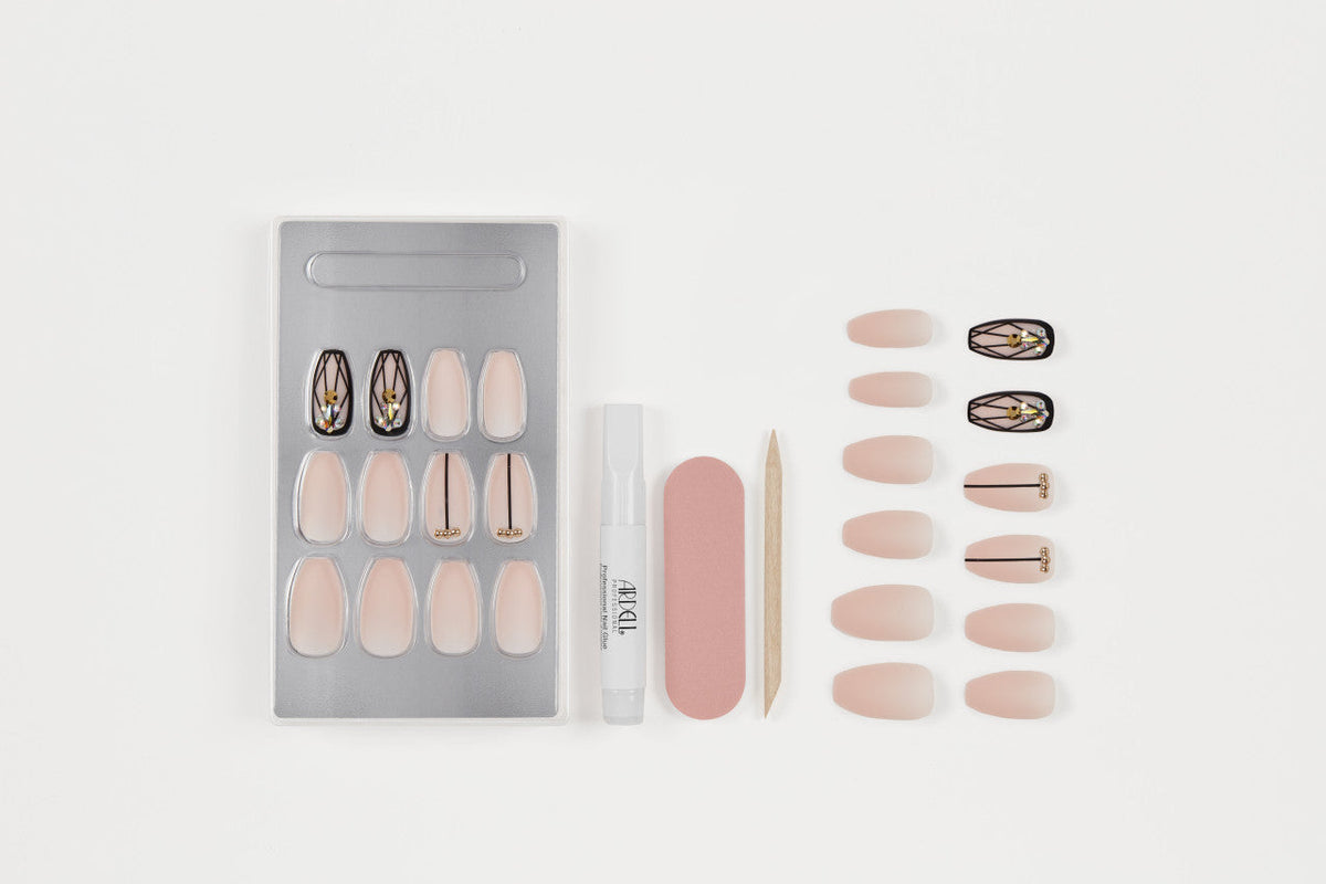 Ardel Nail Addict Blush Geometric Crystals Tips