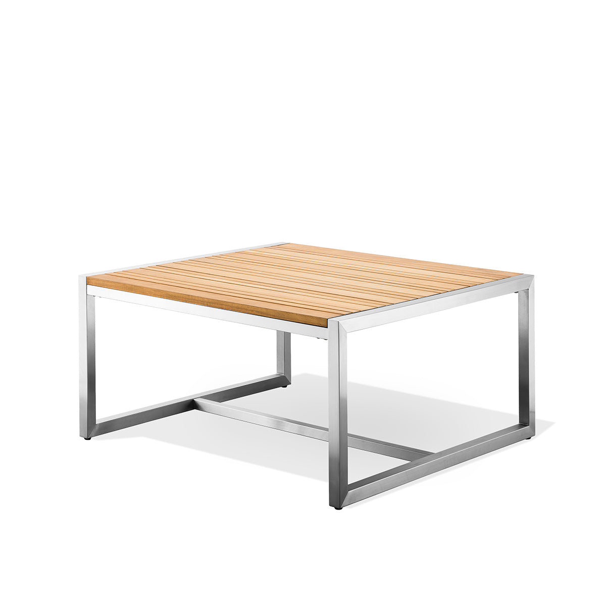 Acacia Stainless Steel & Teak Top Outdoor End Table