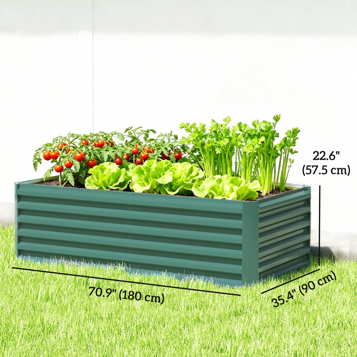 6' x 3' x 2' Raised Garden Bed, Galvanized Planter Box for Growing Flowers, Herbs and Vegetables, Brown