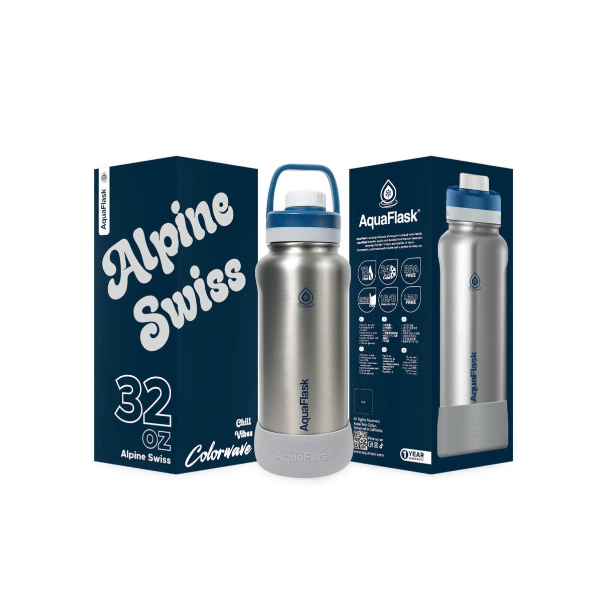Aqua Flask Colorwave 32oz – Stainless Steel, Vacuum Insulated, Hot & Cold, Leak Proof, Travel & Office Bottle
