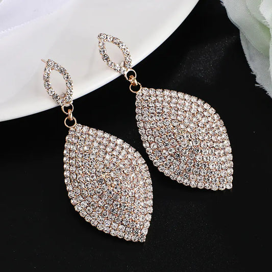 Fashionable Women's Earrings with Rhinestone Design E615