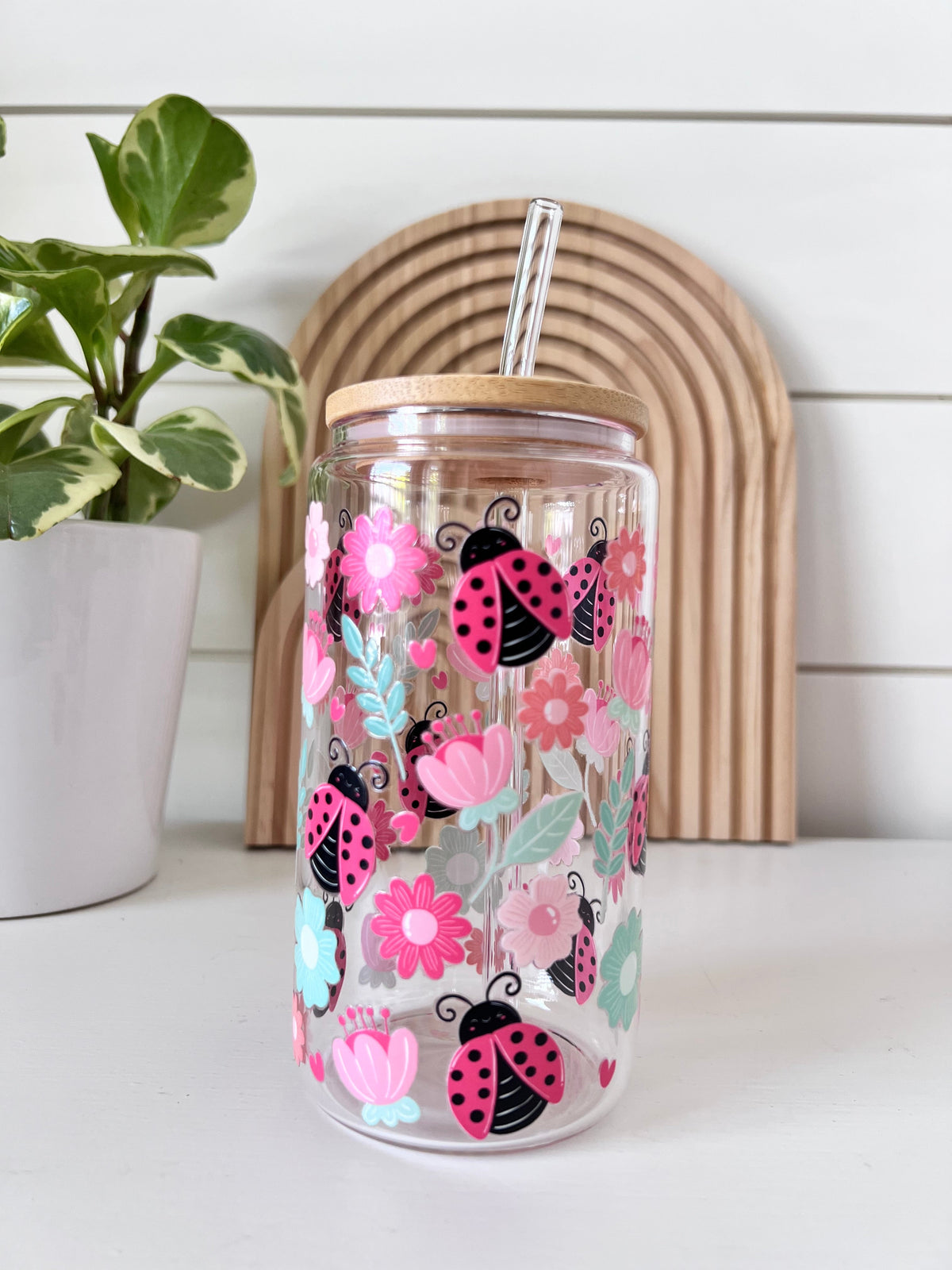 Ladybug Glass Cup