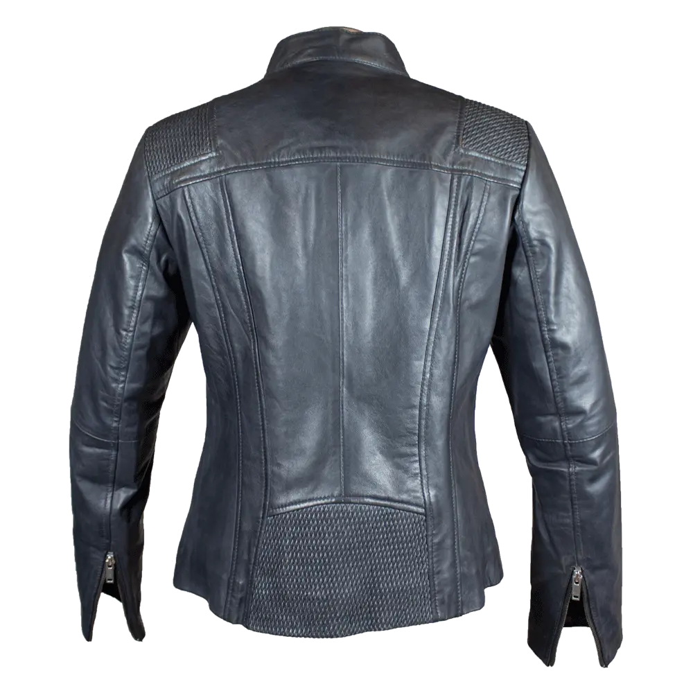 BOL Women's Basket Weave Accent Leather Jacket