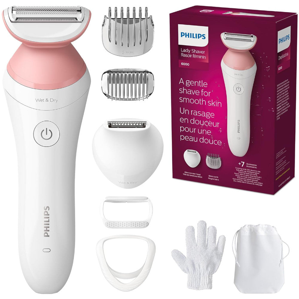PHILIPS BRL146/00 Lady Shaver Series 6000 Cordless Shaver with Wet and Dry Use