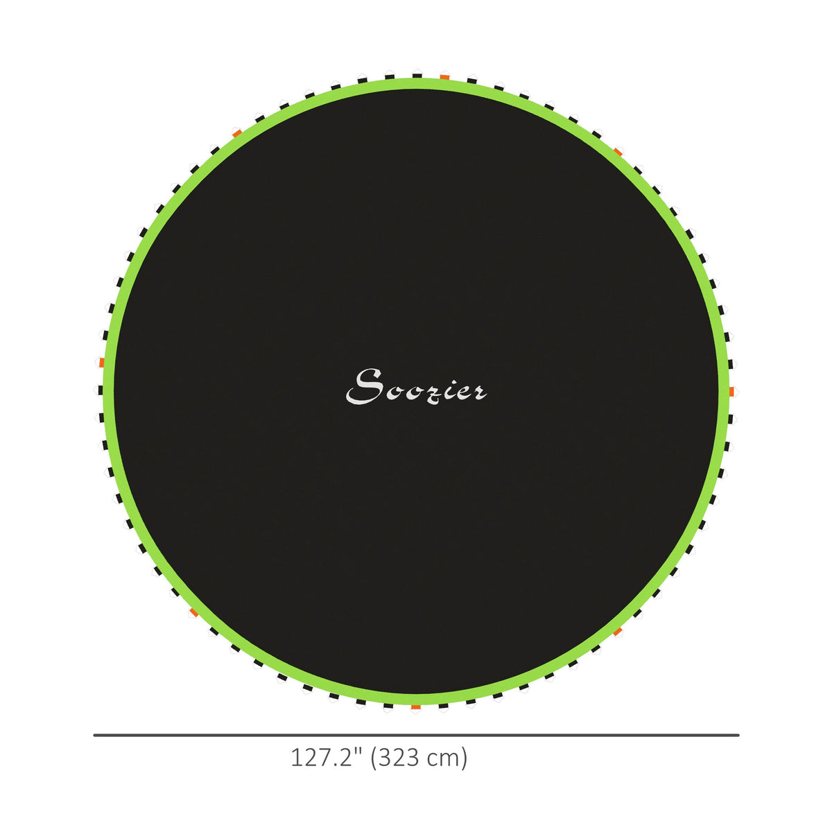 Trampoline Mat Replacement with Spring Pull Tool and 72 V-Hooks, Fits 12ft Trampoline, Using 5.5" Springs, Green