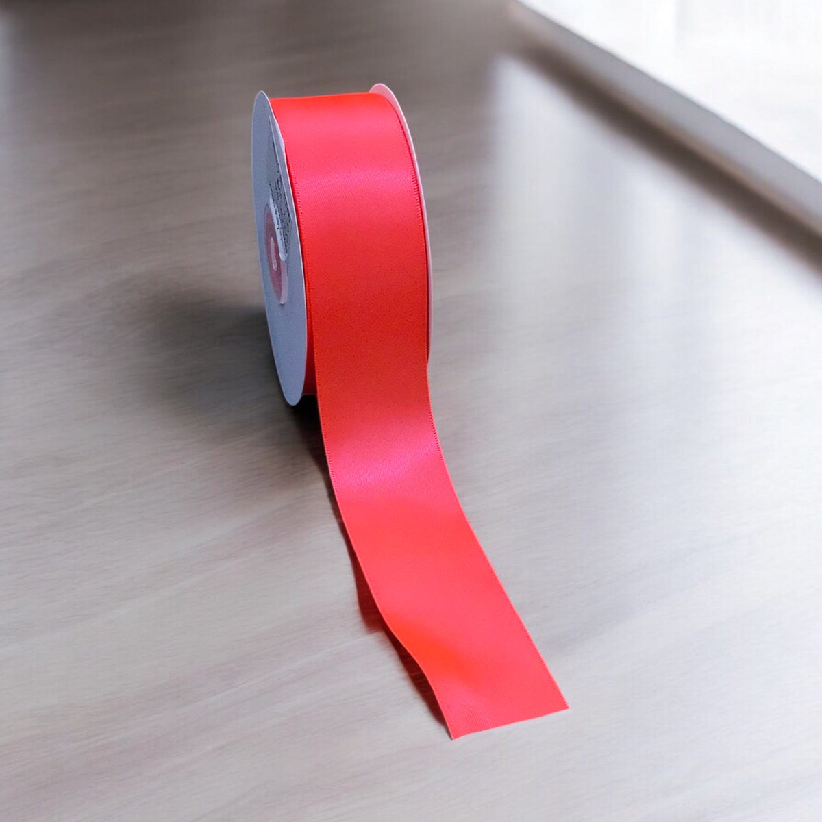 Satin Ribbon Double Face-Neon Orange #600- 3.8 cm Wide