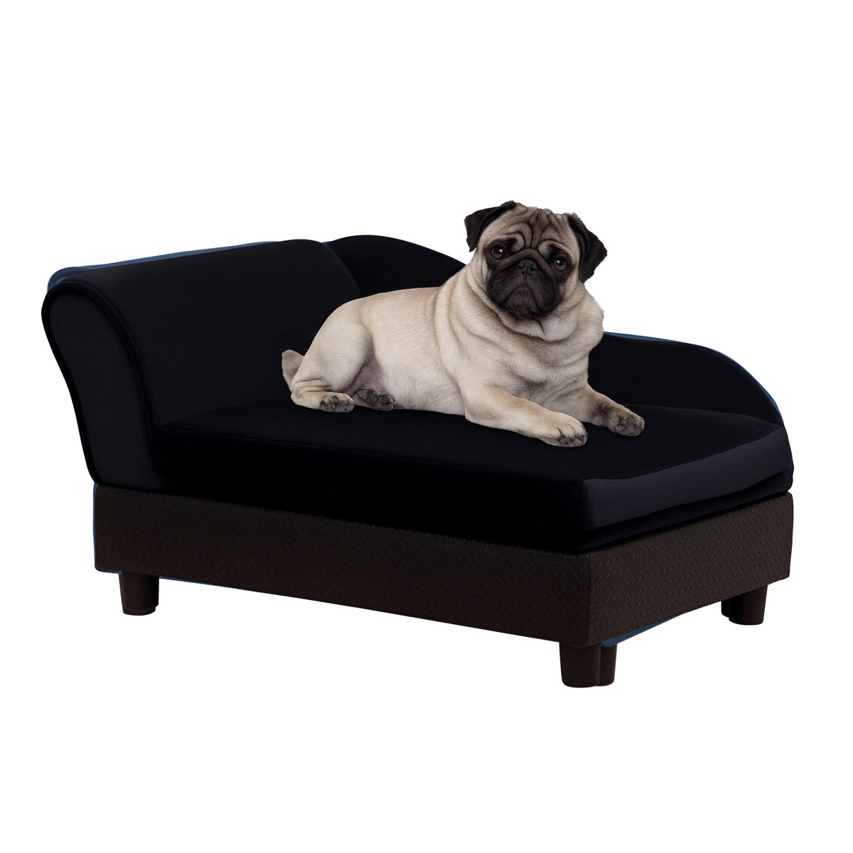 Pet Sofa Dog Couch Chaise Lounge Pet Bed with Storage Function Small Sized Dog Various Cat Sponge Cushioned Bed Lounge, Light Grey