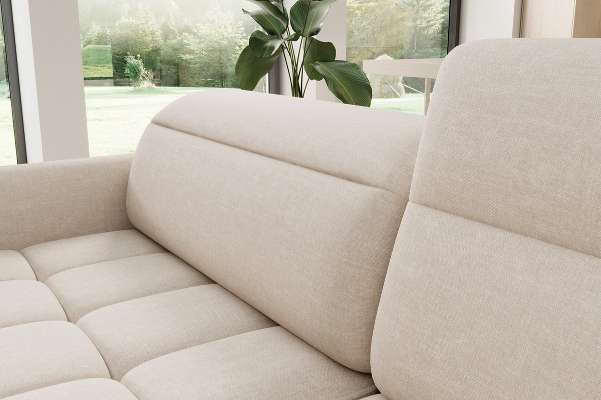 Barea 3 Seater Storage Sleeper Chaise Sofa - Beige