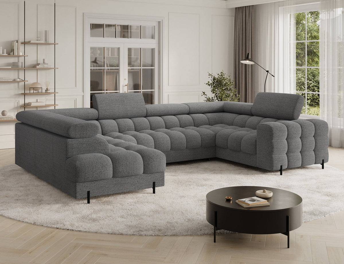 Fectory Sectional Storage Sleeper Chaise Sofa - Grey
