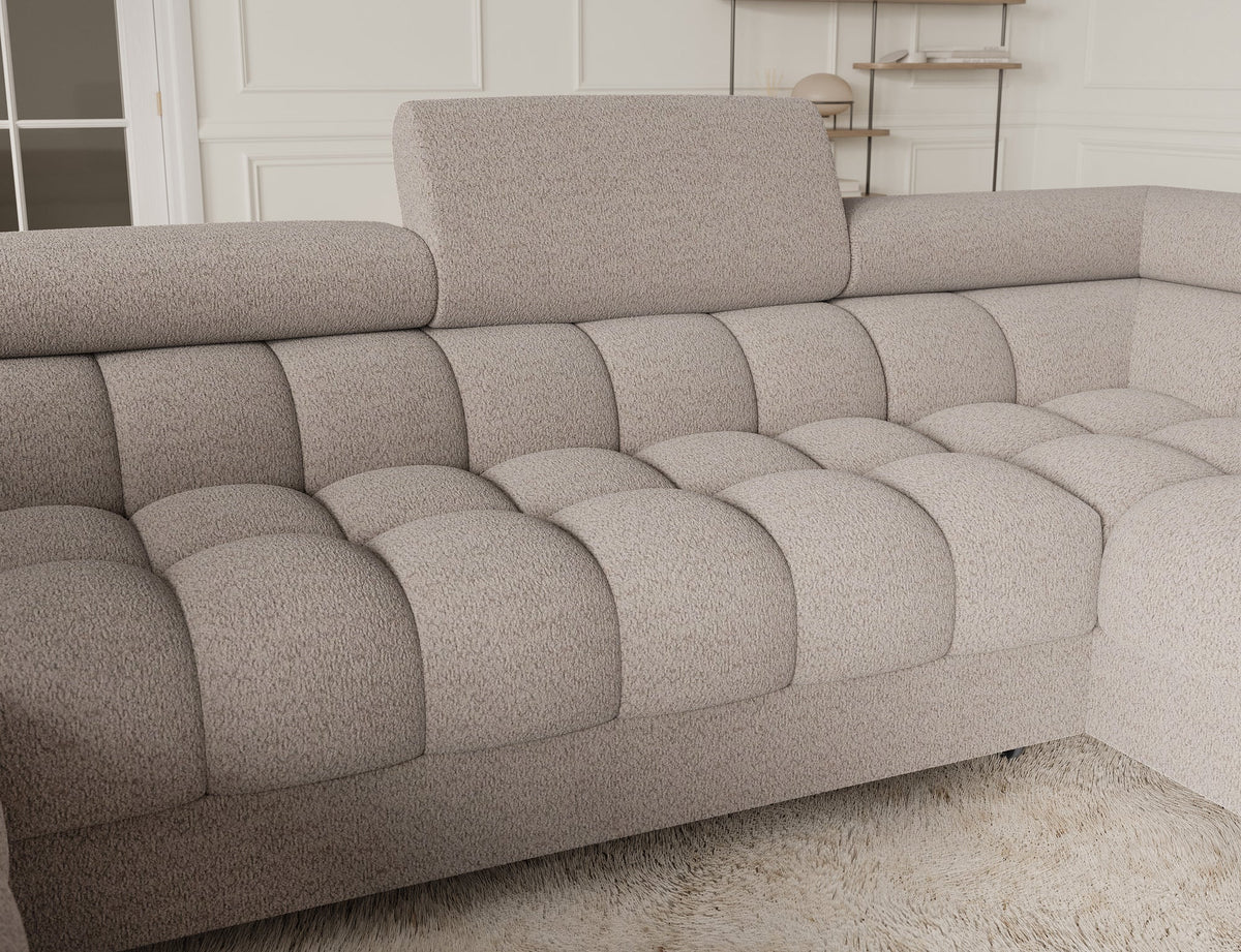Fectory Sectional Storage Sleeper Chaise Sofa - Beige