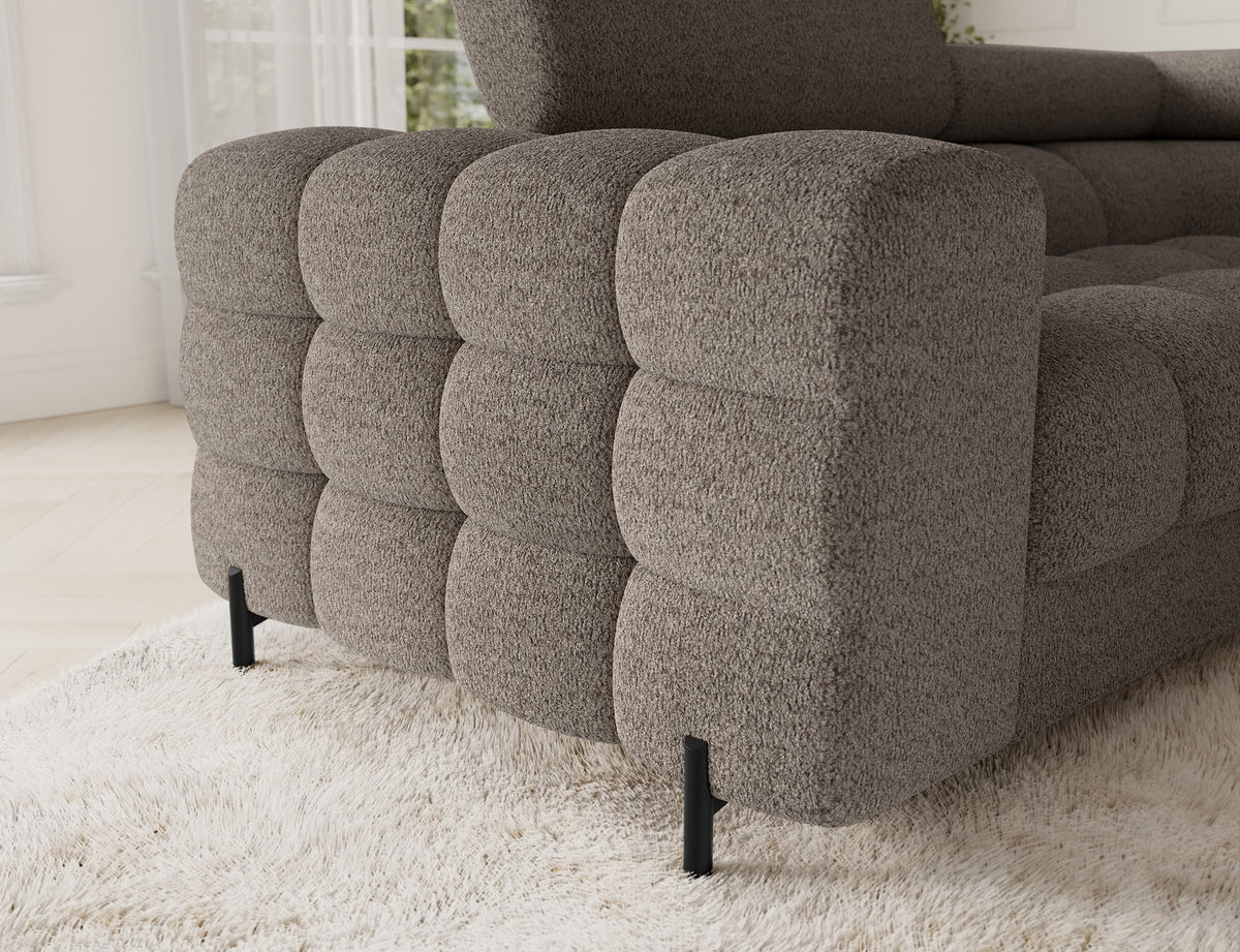Fectory Sectional Storage Sleeper Chaise Sofa - Taupe