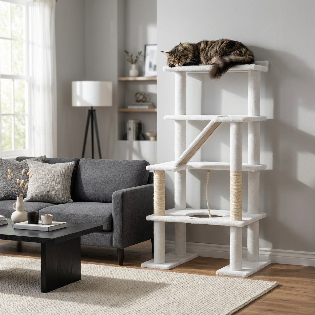 Maine Coon 65" Cat Tower - 4-Level Cat Tree