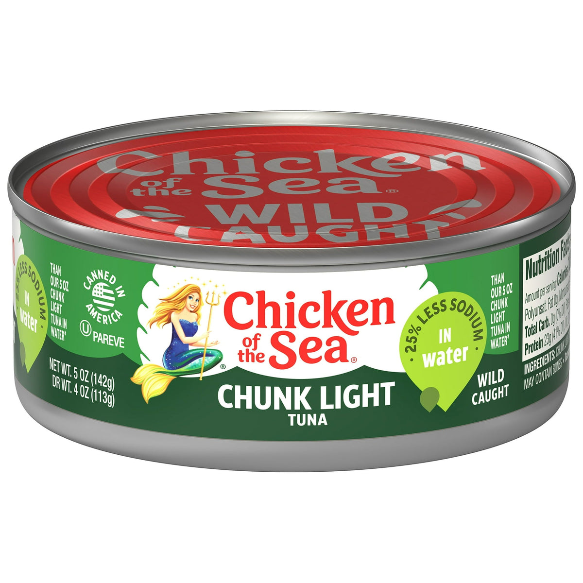 Chicken of the Sea Chunk Light Tuna in Water, 25% Less Sodium, 142g