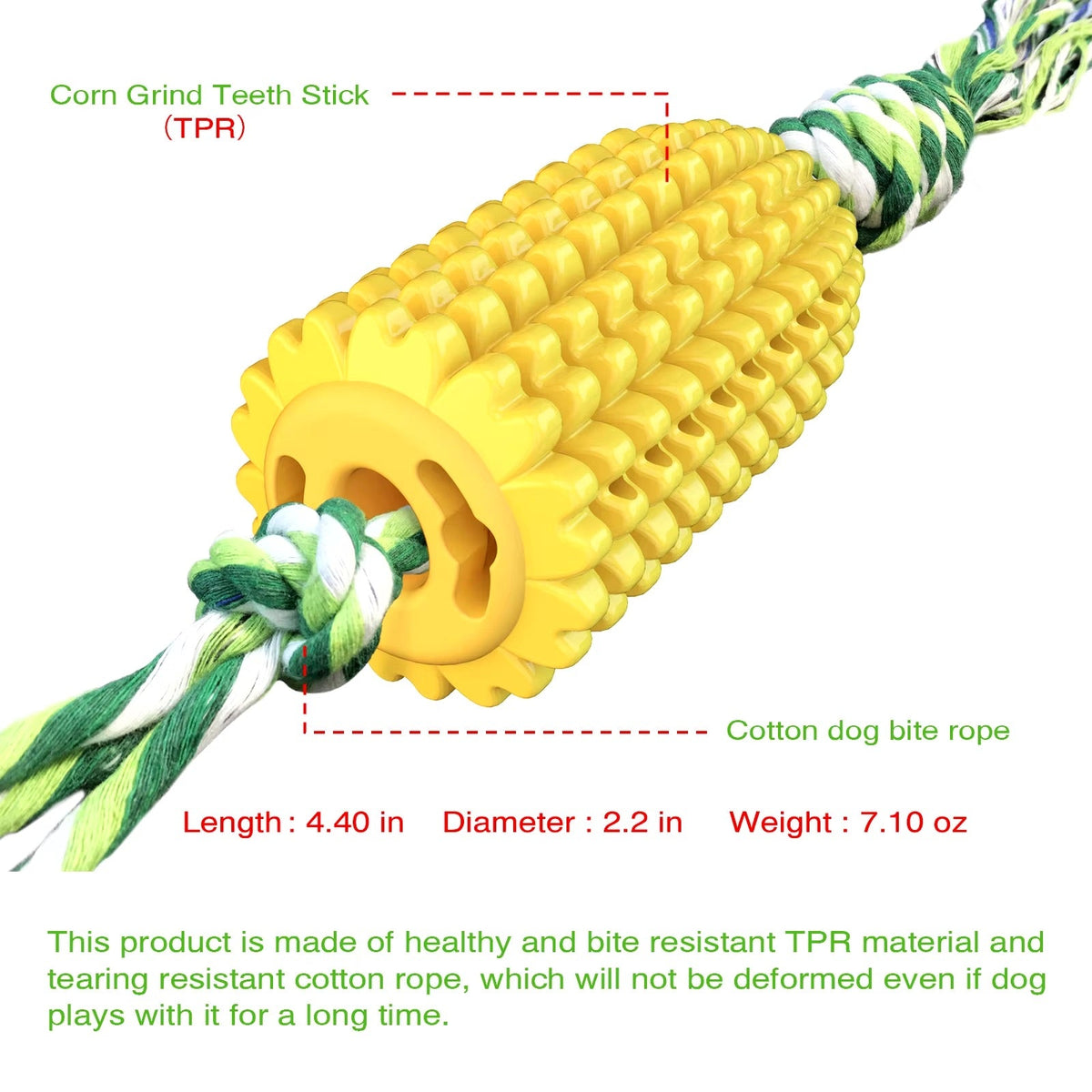 Indestructible Chew Toy for Aggressive Chewers Dog – Corn-Shaped