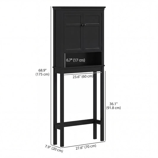 3-Tier Over Toilet Storage Unit Washing Machine Cabinet Dryer Cabinet with Adjustable Shelf for Bathroom, Laundry