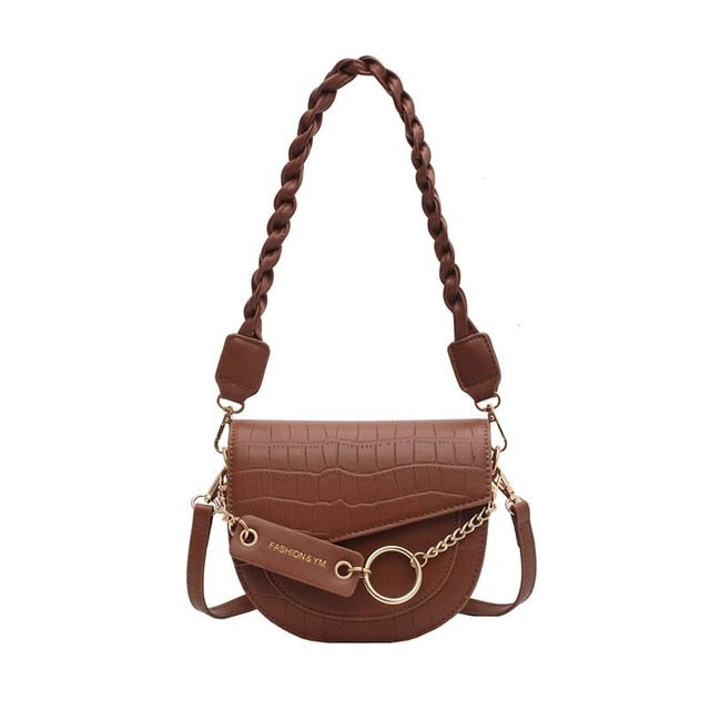 Croc Pattern Rope Strap Bag