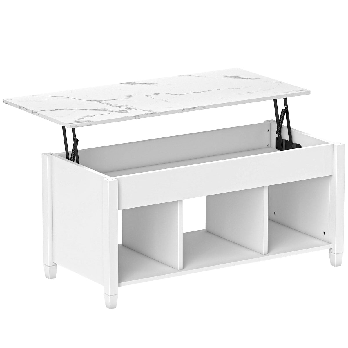 Lift Top Coffee Table, Modern Center Table with Storage Shelves and Hidden Compartment for Living Room, 41" L, Espresso