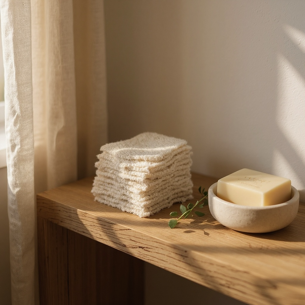 Natural Cotton-Linen Exfoliating Soap Pouch