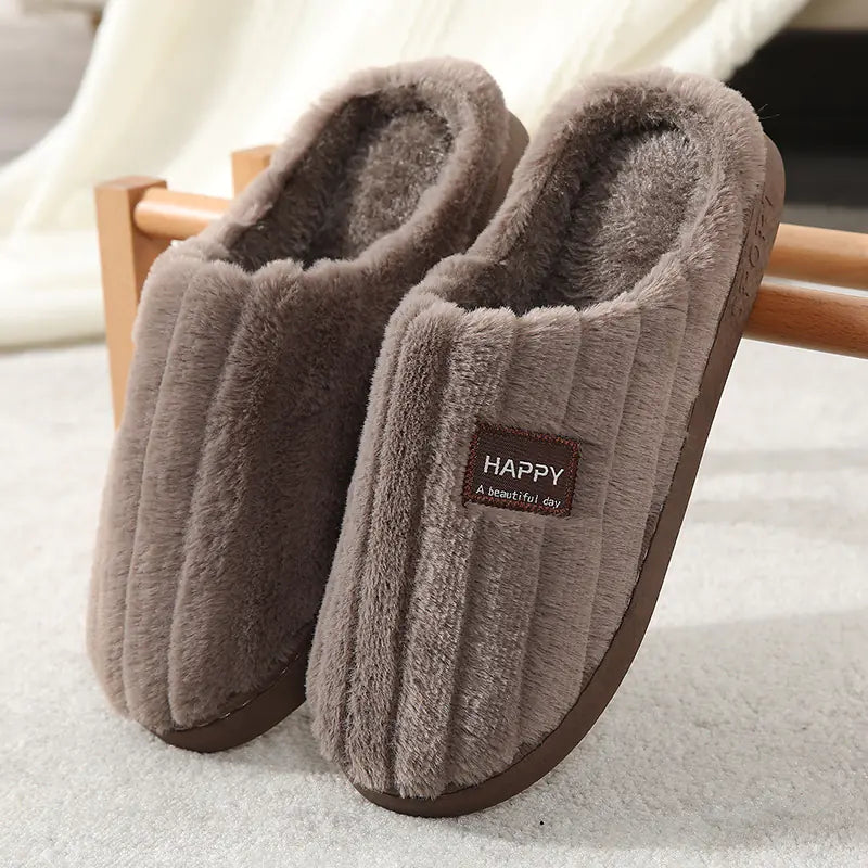 Cozy Cotton Plush Slippers for Home Use