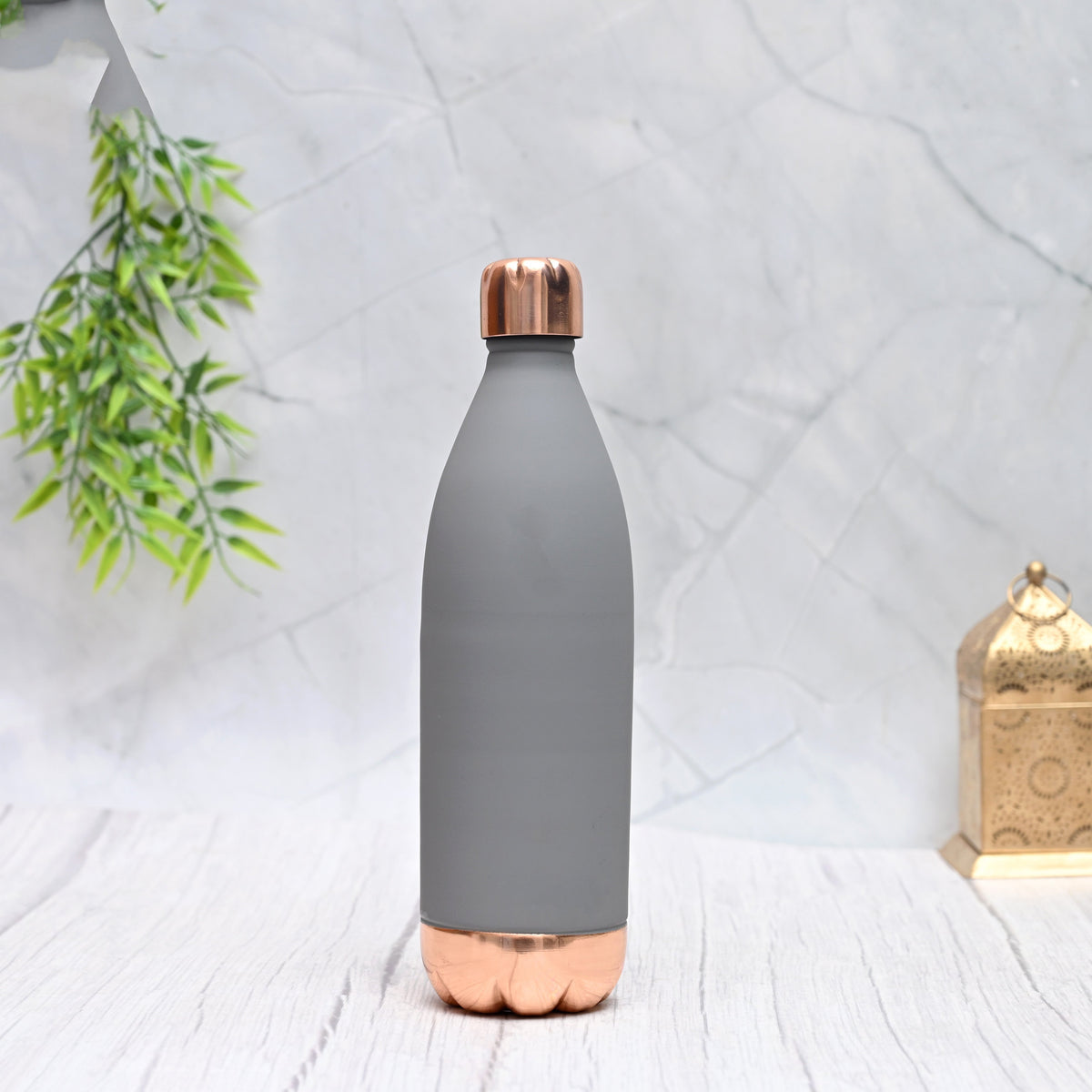 Pure Copper Atlas Silk Bottle ( Grey ) 1000 ML