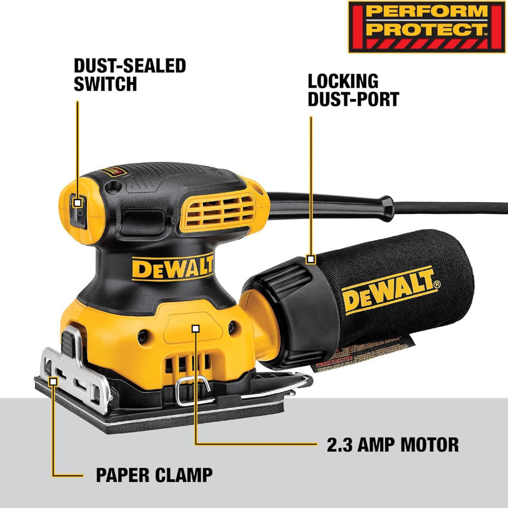 DEWALT DWE6411K Palm Sander, 1/4 Sheet - Refurbished with Dewalt Warranty