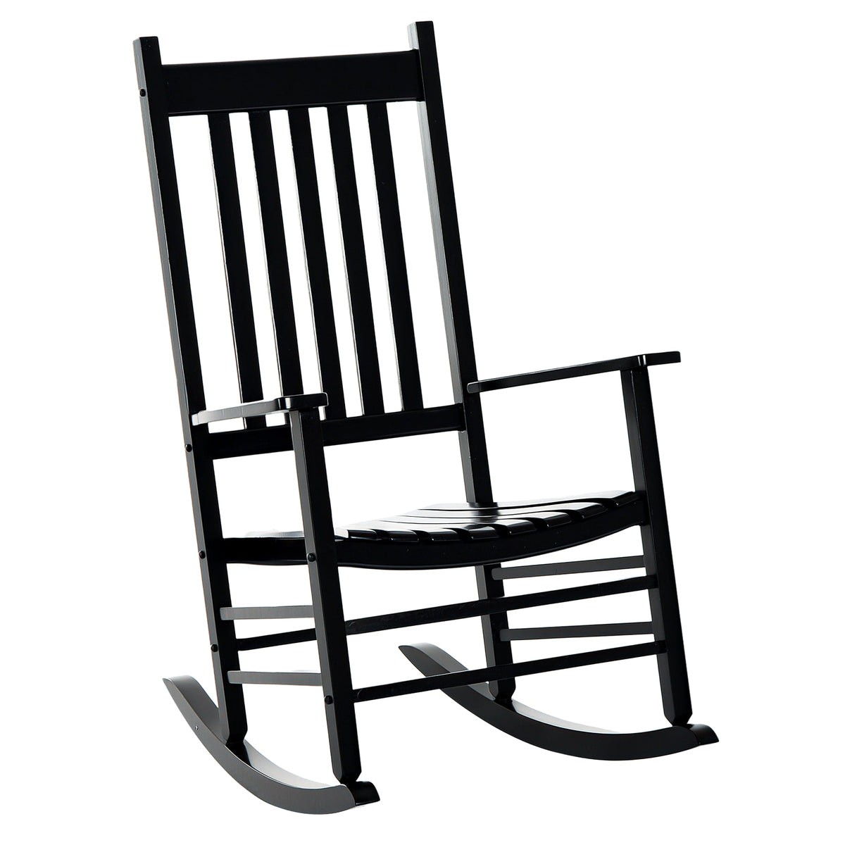 Wooden Porch Rocking Chair Outdoor Patio Rocker Garden Single Leisure Reclining Seat Armchair Natural