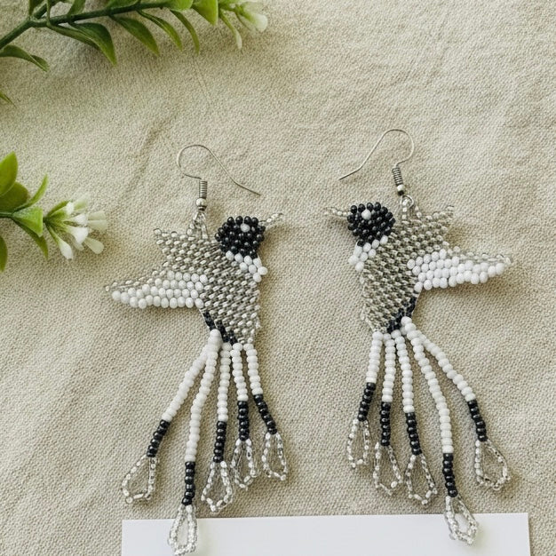 Handmade Beaded Hummingbird Earrings