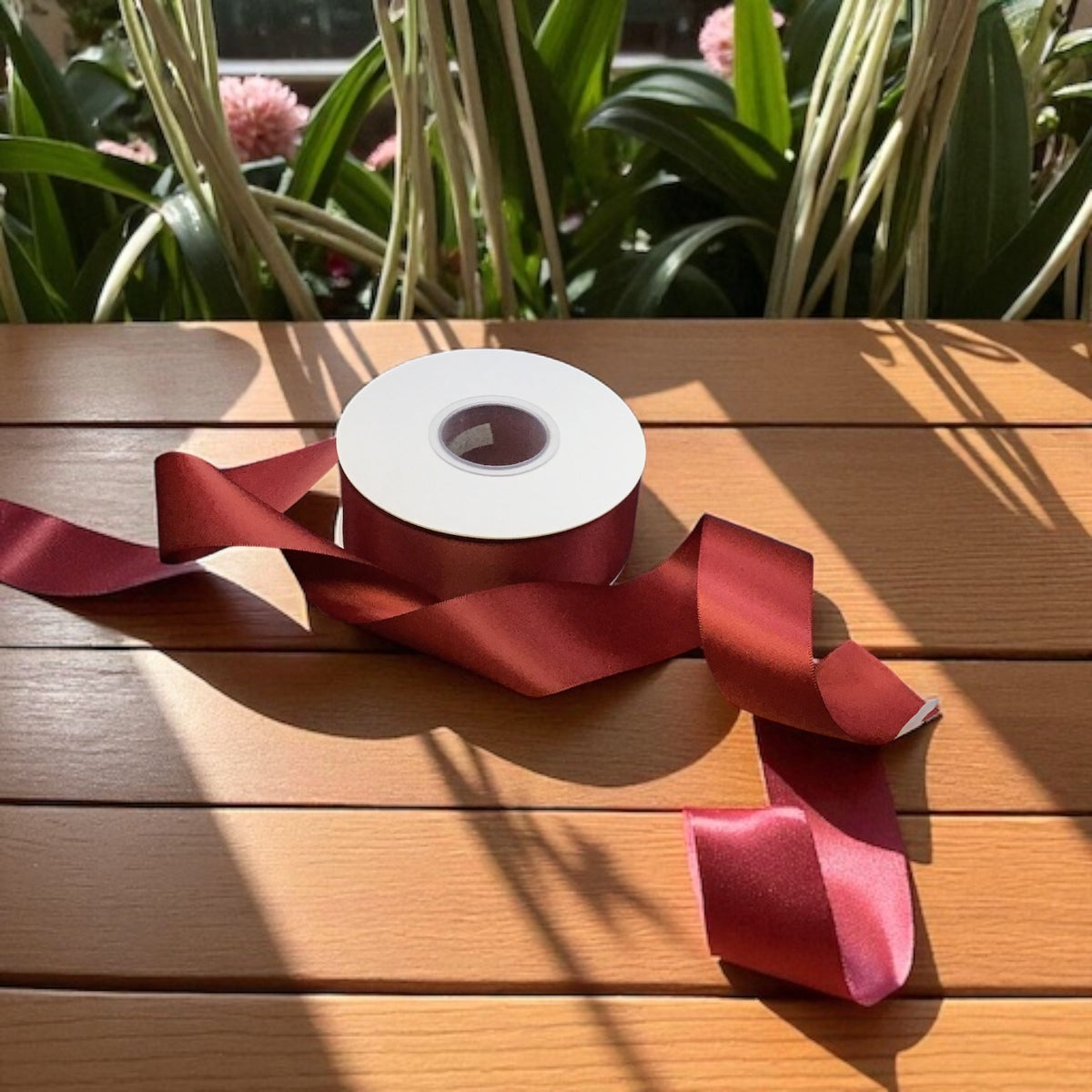 Satin Ribbon Double Face- Maroon #789 -3.8 cm Wide