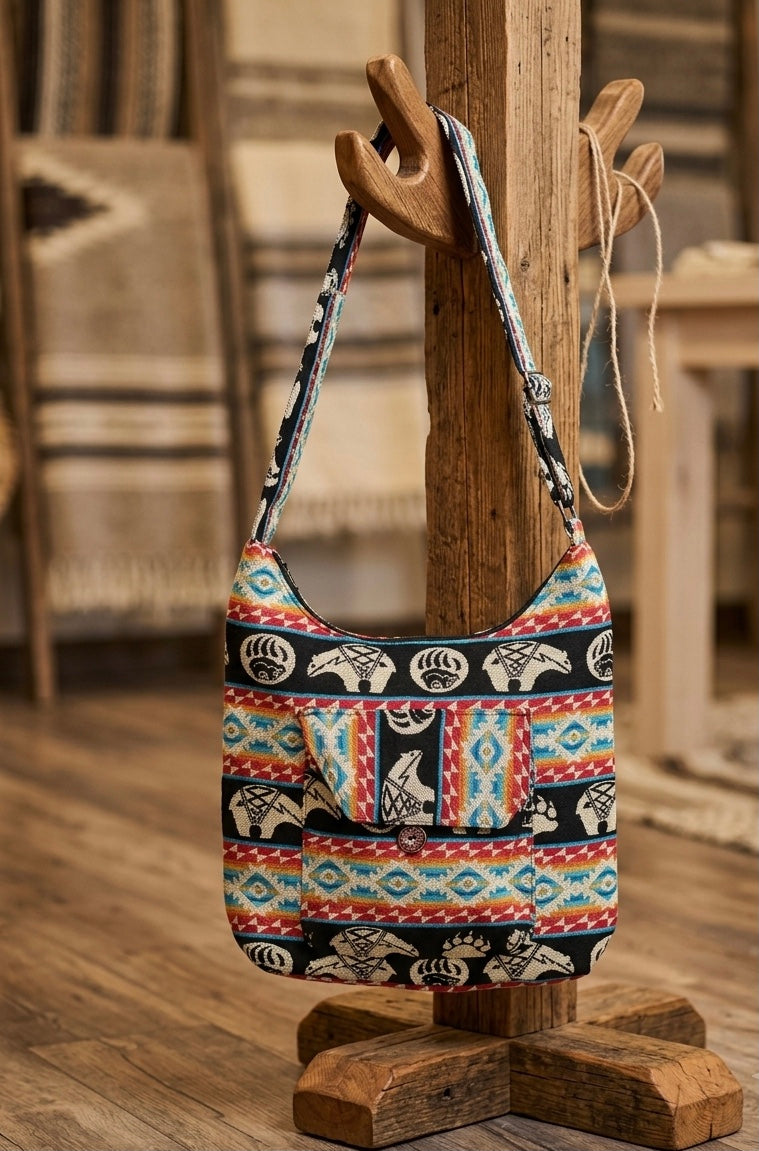 Red and Black Bear Paw Crossbody Bag