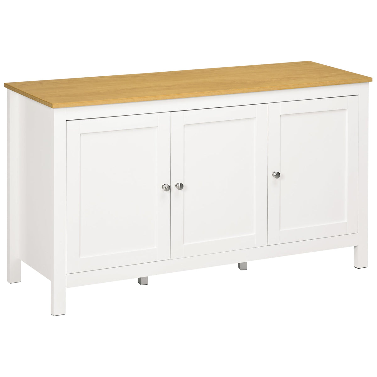 Sideboard, Buffet Cabinet with Doors and Adjustable Shelves for Living Room, Entryway, Black and Natural