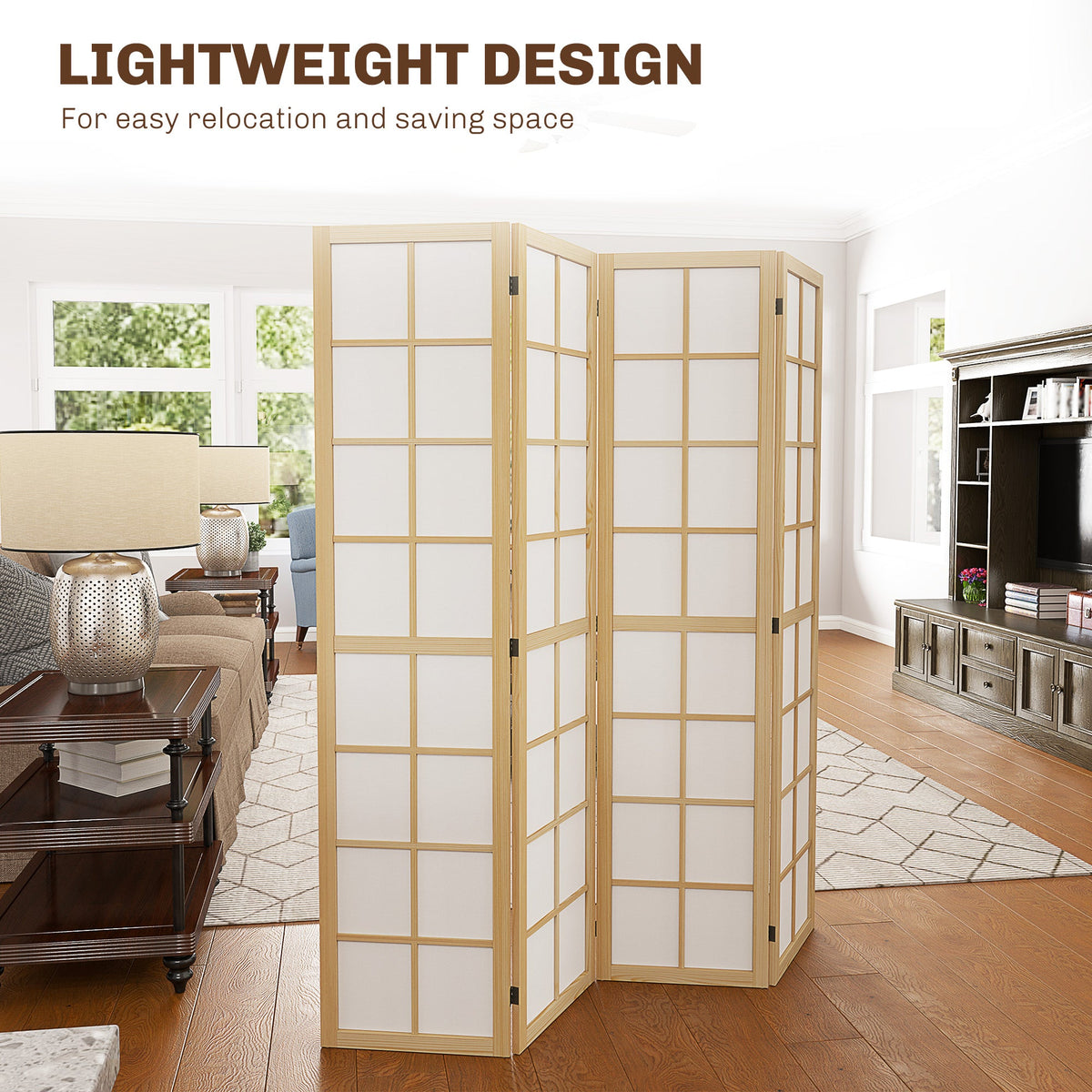3 Panel Room Divider, 5.6 ft Folding Wall Divider Room Partition for Home Office, Bedroom, Black