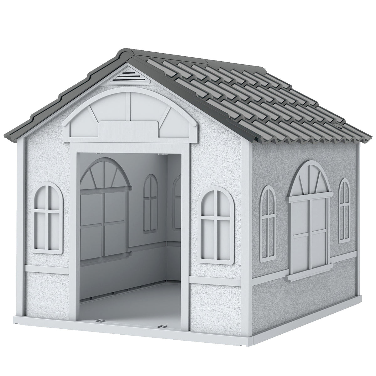 26" Plastic Dog House Outdoor with Air Vents, for Small Medium Dogs, Blue