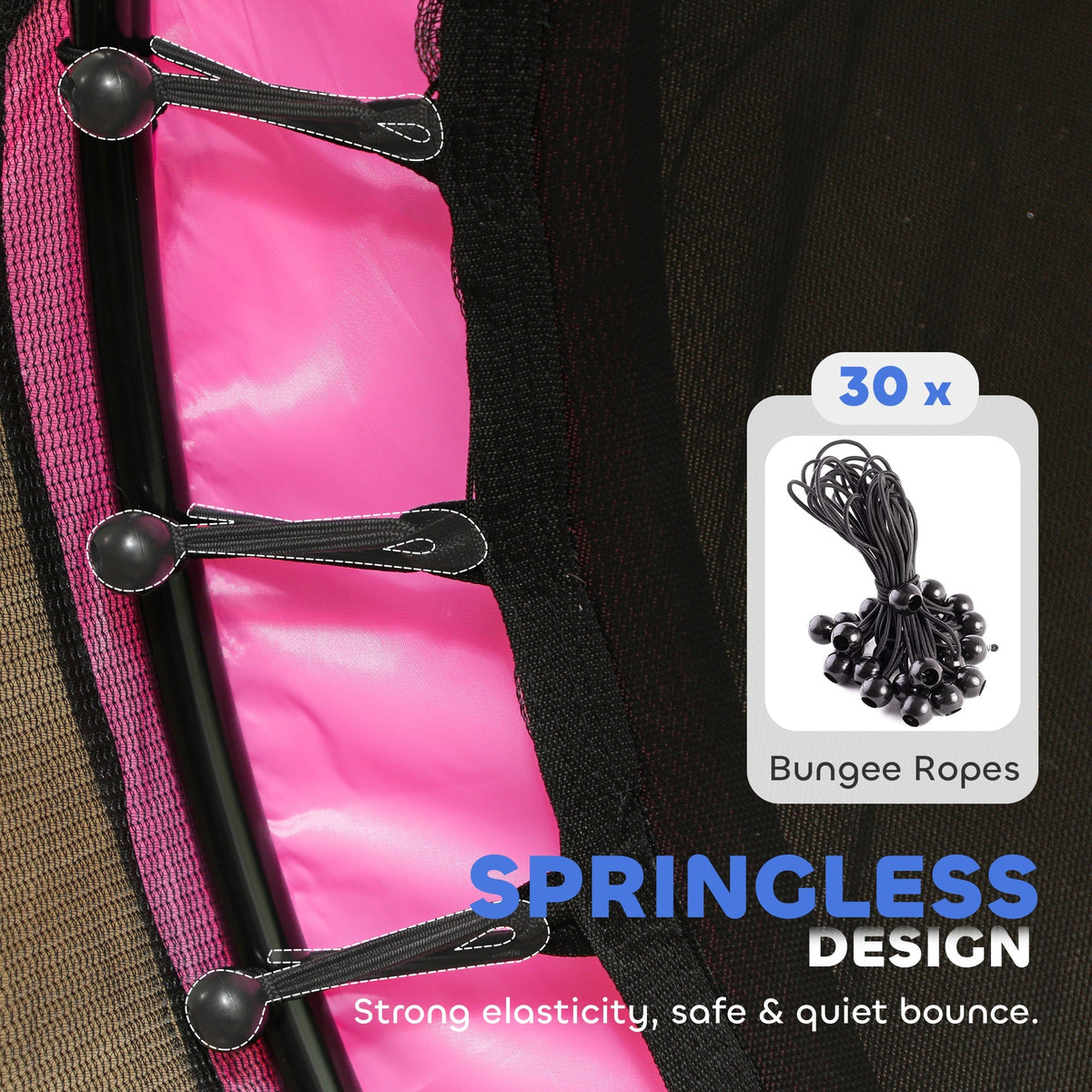 55" Toddler Trampoline with Safety Enclosure Net, for Indoor Outdoor Use, Ages 3-6 Years, Pink