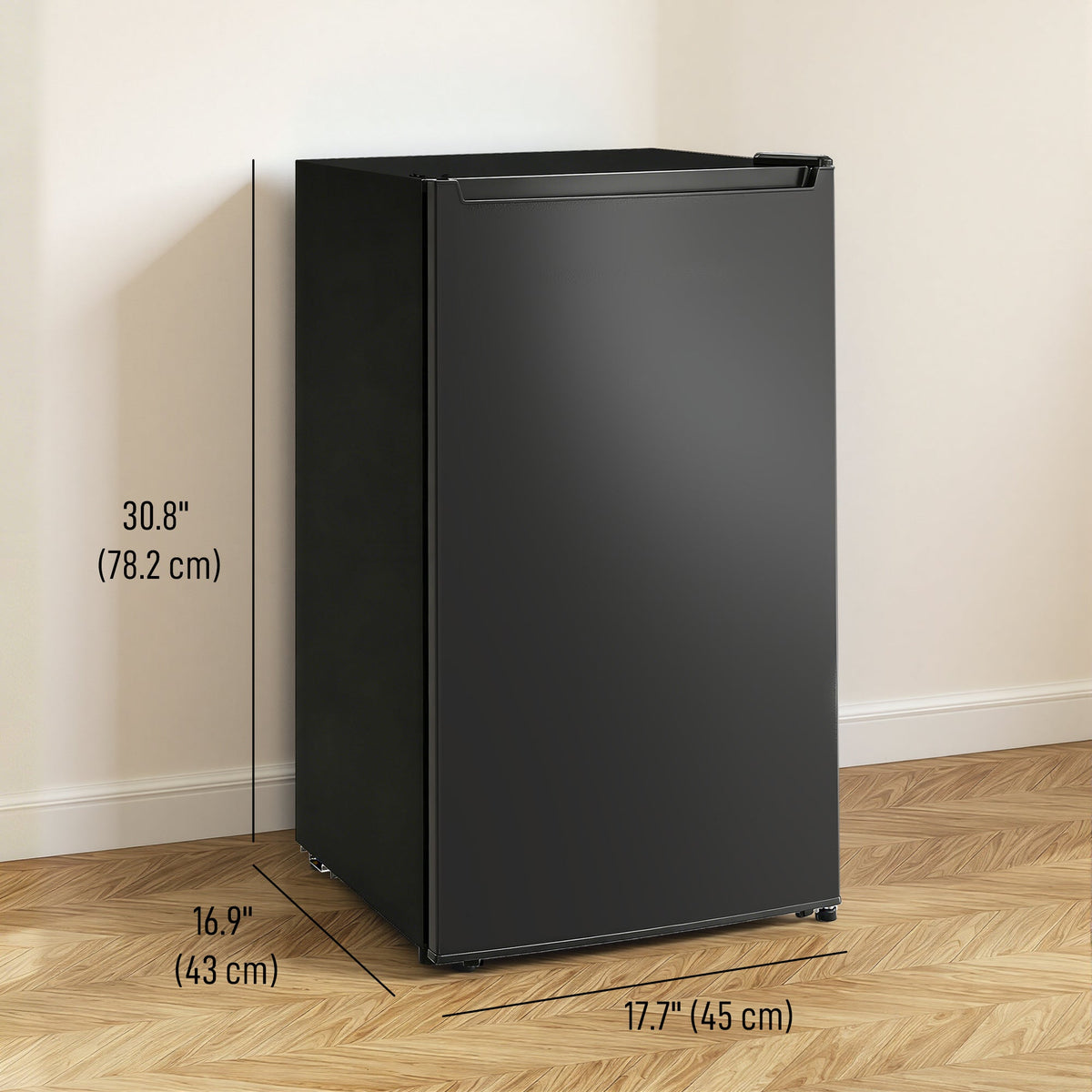 1.1 Cu. Ft. Mini Freezer, Compact Upright Freezer with Reversible Door, Removable Shelf, Adjustable Temperature, Black