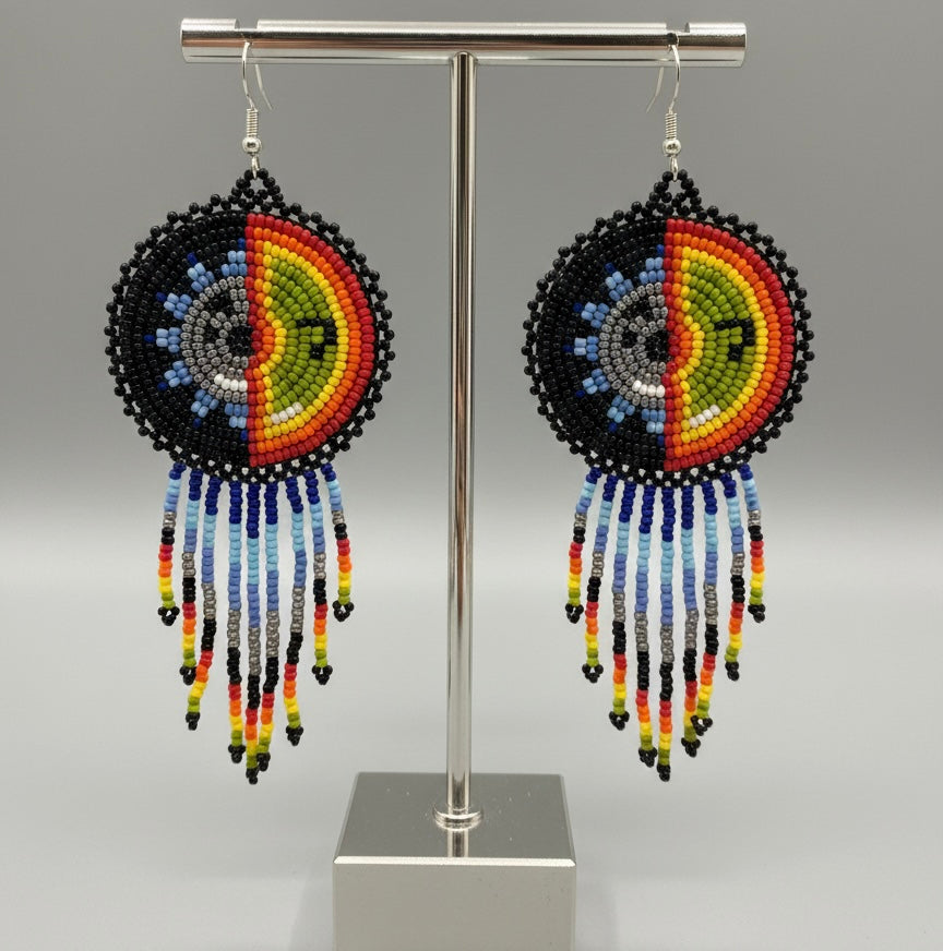 Black Sun & Moon Beaded Fringe