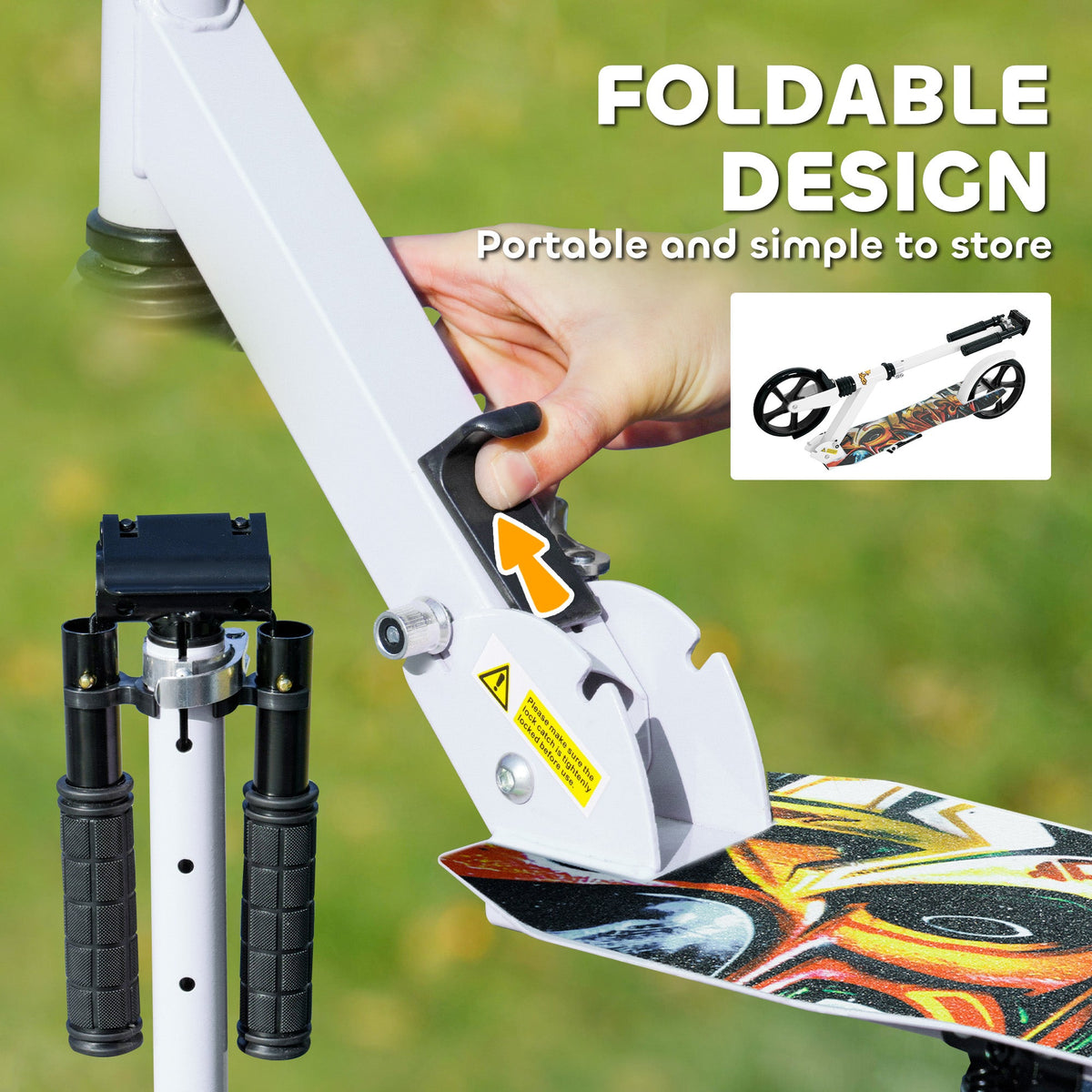 Kick Scooter for Kids Ages 6-12 with Adjustable Height, Rear-Fender Brake, 200mm Big Wheel, Foldable Design, Green