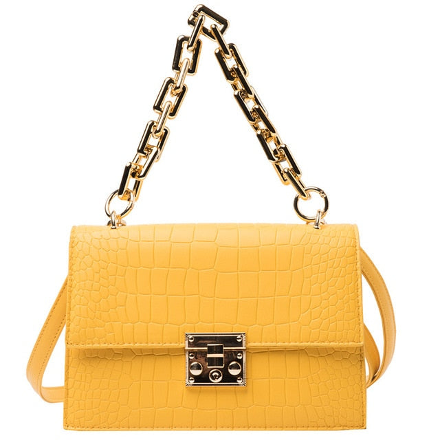 Chain Strap Leather Handbag