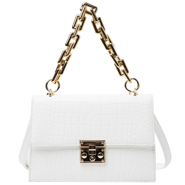 Chain Strap Leather Handbag
